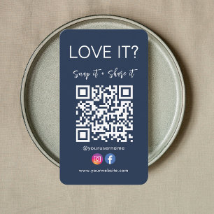 Tarjeta De Visita Logotipo de Instagram de Snap And Share Qr Code en