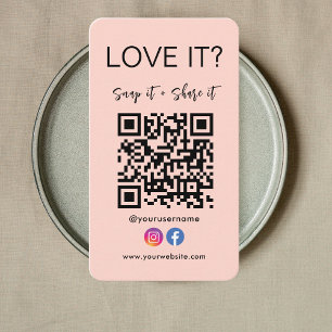 Tarjeta De Visita Logotipo de Instagram de Snap And Share Qr Code en