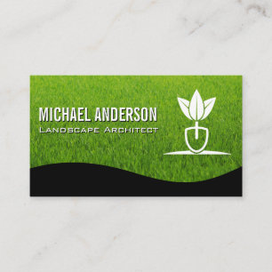 Tarjeta De Visita Logotipo de jardinería paisajista   Lawnmower Gras