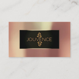 Tarjeta De Visita Logotipo de Jouvence de Caminata Negra de Oro Rosa