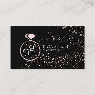 Tarjeta De Visita Logotipo de joyería de pintura abstracta en dorado