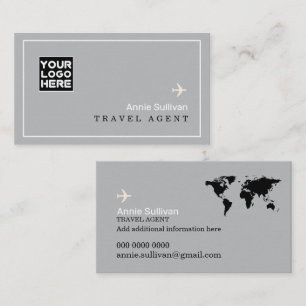 Tarjeta De Visita Logotipo de la agencia de viajes mapa del mundo