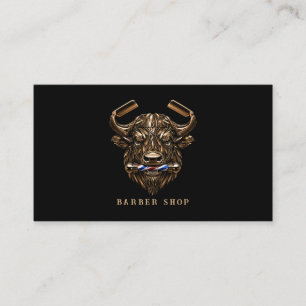 Tarjeta De Visita Logotipo de la Barbería BronzeBuffalo Razor para E