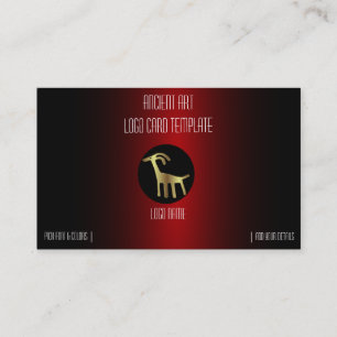 Tarjeta De Visita Logotipo de la cabra de oro de los petroglifos