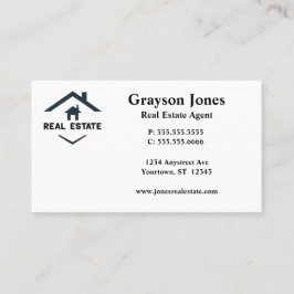 Tarjeta De Visita Logotipo de la casa Minimalista simple Agente inmo