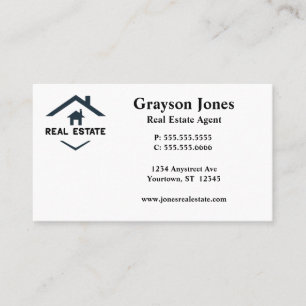Tarjeta De Visita Logotipo de la casa Minimalista simple Agente inmo