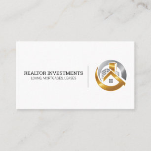 Tarjeta De Visita Logotipo de la Casa Real Gold and Silver