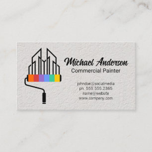 Tarjeta De Visita Logotipo de la ciudad del rodillo de pintura   Mur