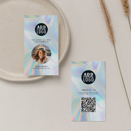 Tarjeta De Visita Logotipo de la compañía Código QR Foto del emplead