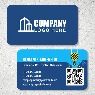 Tarjeta De Visita Logotipo de la compañía de construcción Código QR 