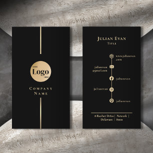 Tarjeta De Visita Logotipo de la Compañía de Lujo Gold del Purpurina