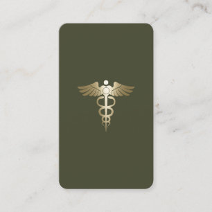 Tarjeta De Visita Logotipo de la compañía Ejército verde moderno QR