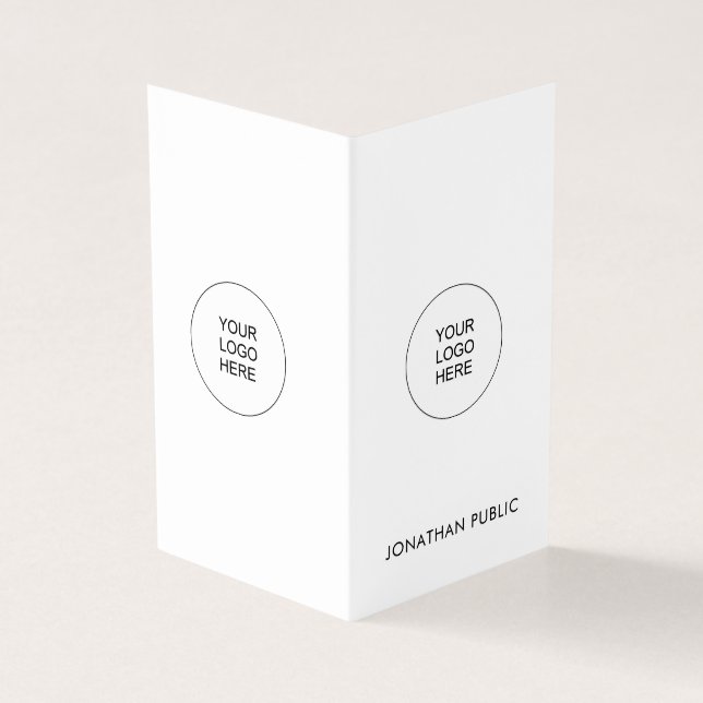 Tarjeta De Visita Logotipo de la Compañía personalizado Moderno Eleg (Exterior)