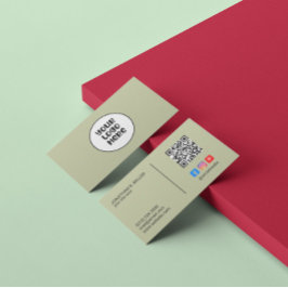 Tarjeta De Visita Logotipo de la compañía Social Media QR Code Sage 