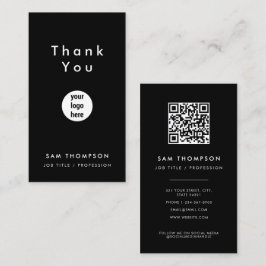 Tarjeta De Visita Logotipo de la empresa Gracias Código QR Redes soc
