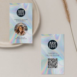 Tarjeta De Visita Logotipo de la empresa Holográfica Código QR Foto