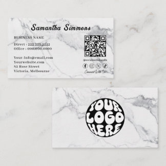 Tarjeta De Visita Logotipo de la empresa personalizado Código QR Emp