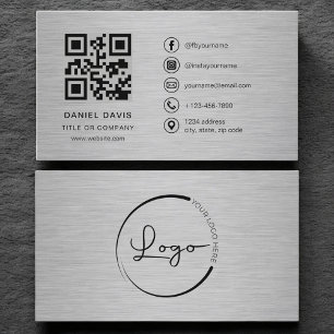 Tarjeta De Visita Logotipo de la empresa profesional metálico modern