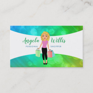 Tarjeta De Visita Logotipo de la mujer rubia del comprador personal 