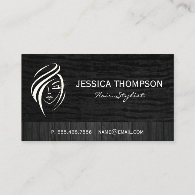 Tarjeta De Visita Logotipo de la peluquería | Beautician (Anverso)