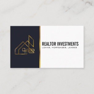 Tarjeta De Visita Logotipo de la propiedad inmobiliaria Gold