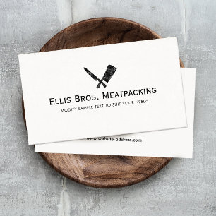 Tarjeta De Visita Logotipo de la tienda de carnicería y del limpiado