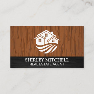 Tarjeta De Visita Logotipo de las casas Madera
