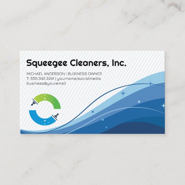 Tarjeta De Visita Logotipo de las colas | Limpieza (Anverso)