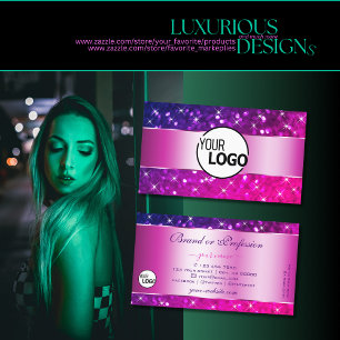 Tarjeta De Visita Logotipo de las estrellas del Purpurina de gradien