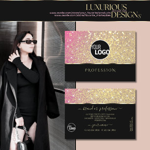 Tarjeta De Visita Logotipo de las estrellas Purpurinas de oro rosa p