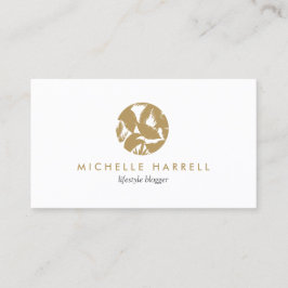 Tarjeta De Visita Logotipo de las hojas tropicales de oro