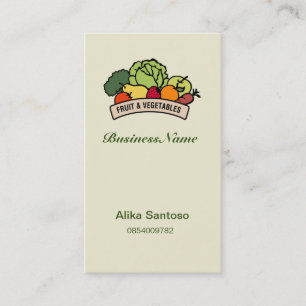 Tarjeta De Visita Logotipo de las legumbres de fruta
