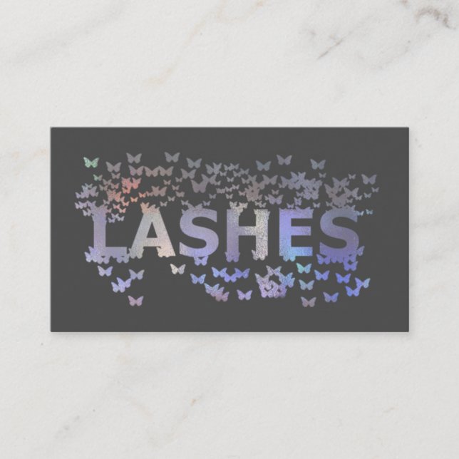 Tarjeta De Visita Logotipo de las mariposas holográficas de lujo (Anverso)