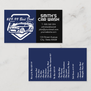 Tarjeta De Visita Logotipo de lavado automático de coches