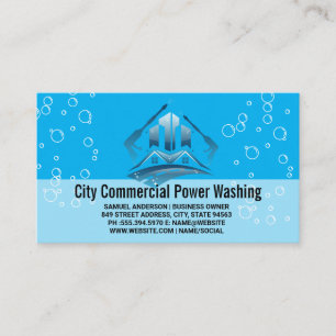 Tarjeta De Visita Logotipo de lavado eléctrico   Soap Bubbles