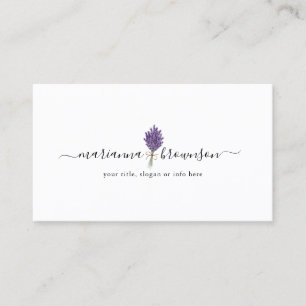 Tarjeta De Visita Logotipo de lavanda limpio