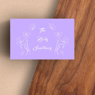 Tarjeta De Visita Logotipo de Lavendar Limpio Bienestar de las mujer