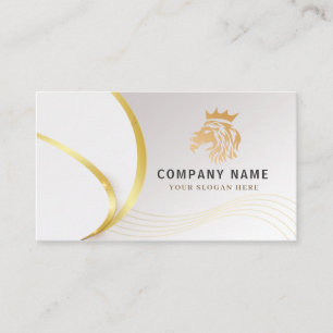 Tarjeta De Visita Logotipo de león dorado profesional Monogram