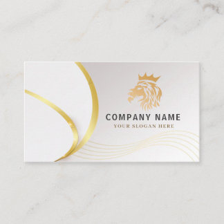 Tarjeta De Visita Logotipo de león dorado profesional Monogram