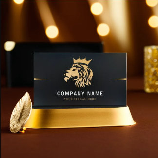 Tarjeta De Visita Logotipo de León Elegante Monograma