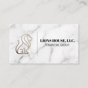 Tarjeta De Visita Logotipo de león   Mármol blanco