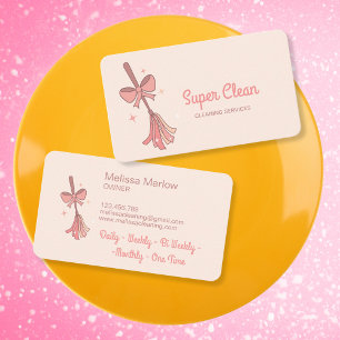 Tarjeta De Visita Logotipo de limpieza de casa peculiar y lindo con 