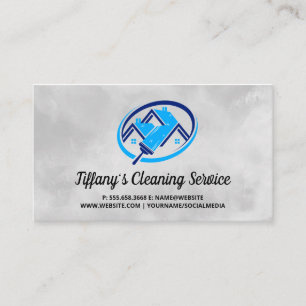 Tarjeta De Visita Logotipo de limpieza de casas   Maid   Janitor
