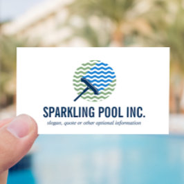 Tarjeta De Visita Logotipo de limpieza de piscinas Servicios de repa