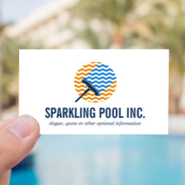 Tarjeta De Visita Logotipo de limpieza de piscinas Servicios de repa