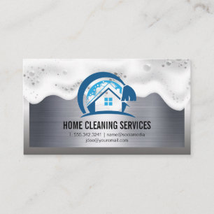 Tarjeta De Visita Logotipo de limpieza doméstica   Suds de jabón   M