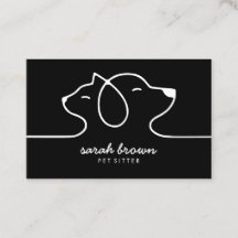 Logotipo de línea blanco y negro gato perro mascot