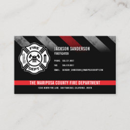 Tarjeta De Visita Logotipo de línea roja de bomberos del departament