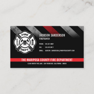 Tarjeta De Visita Logotipo de línea roja de bomberos del departament