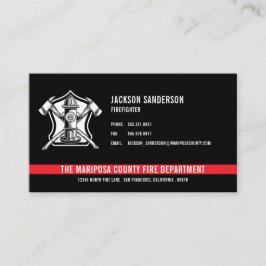 Tarjeta De Visita Logotipo de línea roja del departamento de bombero